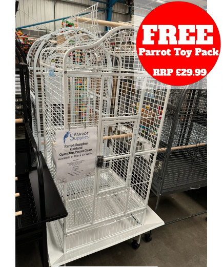 Parrot-Supplies Oakland Open Top Parrot Cage White Parrot-Supplies Oakland Open Top Parrot Cage White